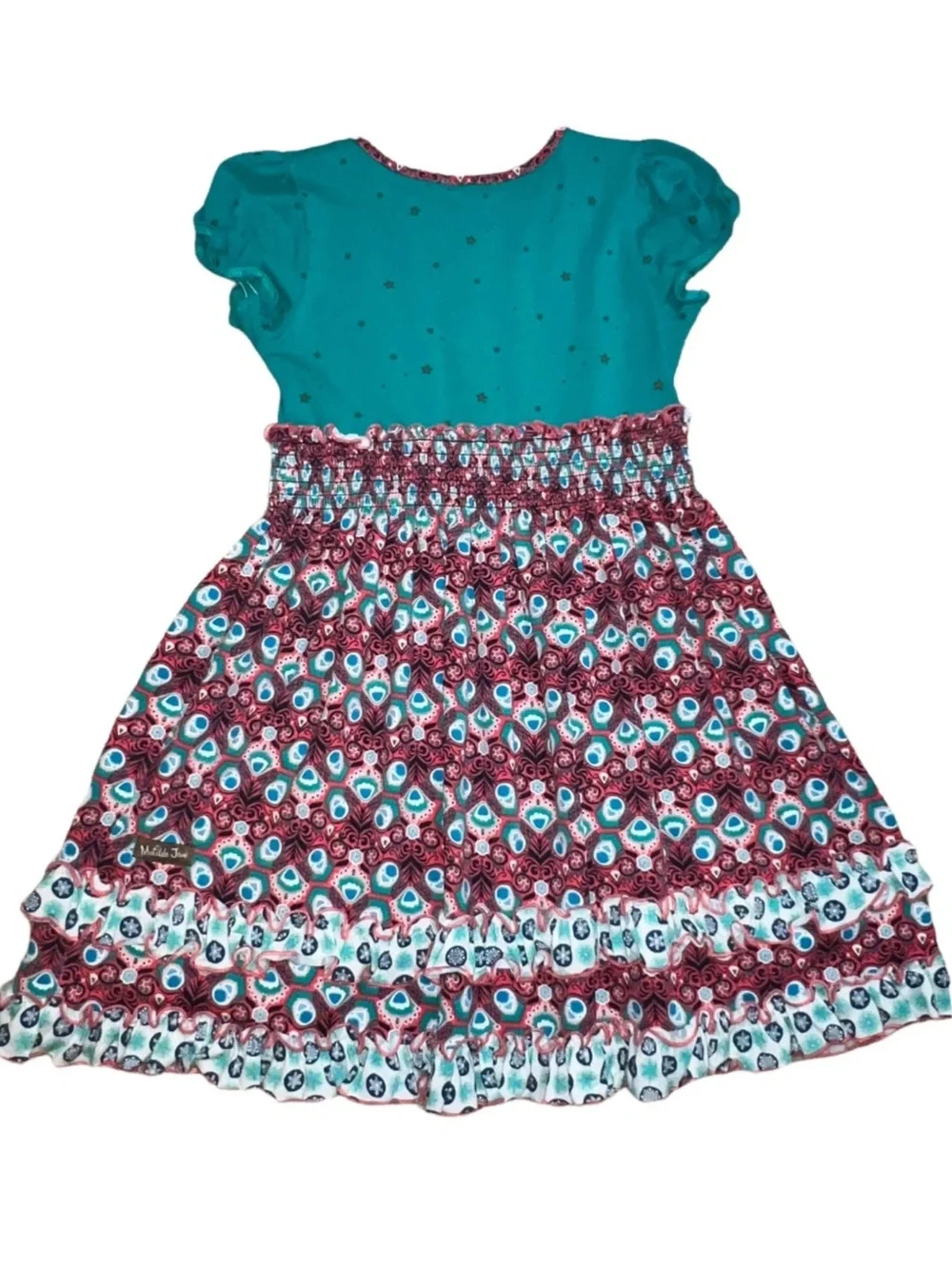 Girls Matilda Jane Teal Floral Stars Friends Forever Clover Dress